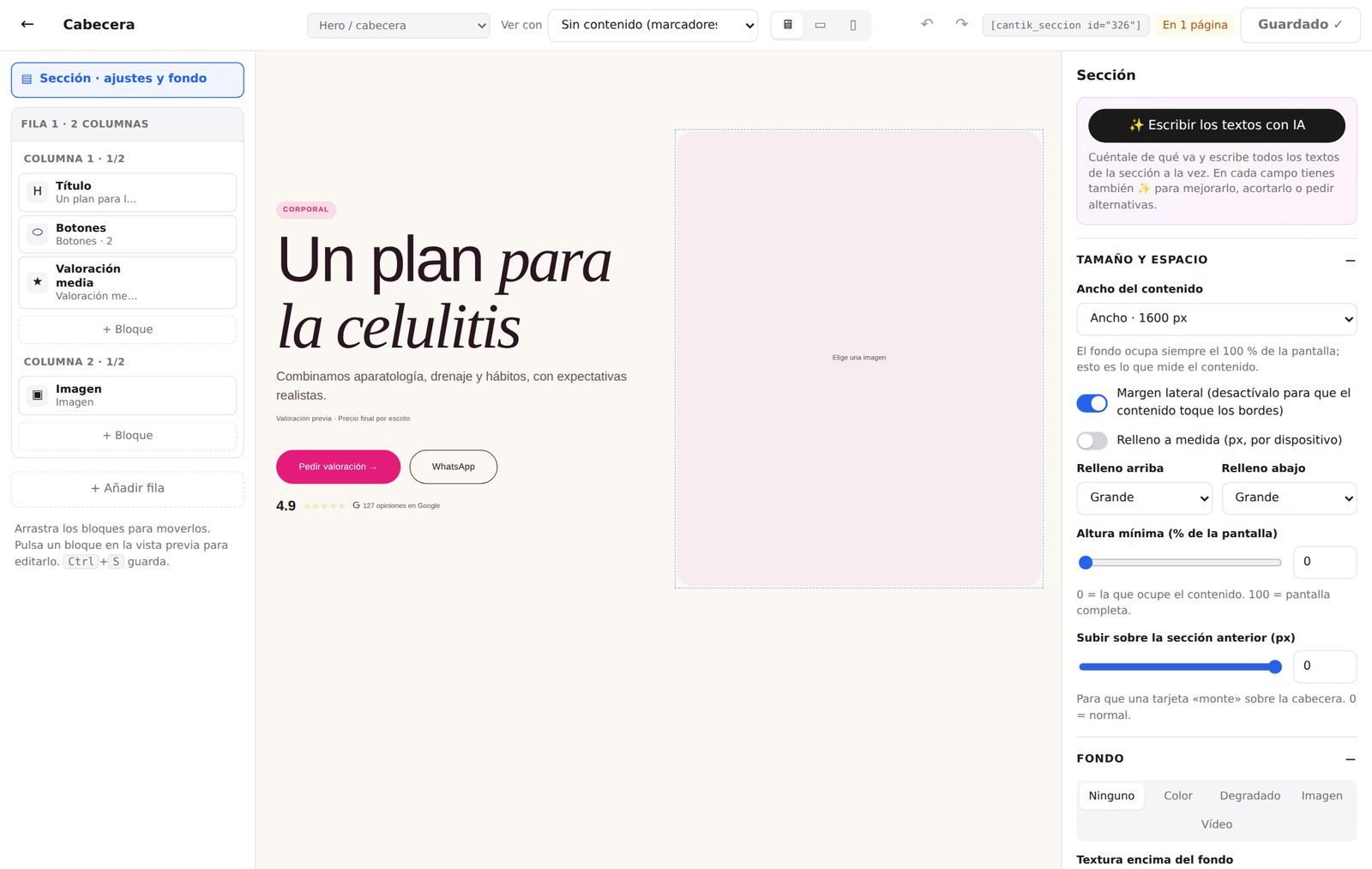 Editor del Constructor web