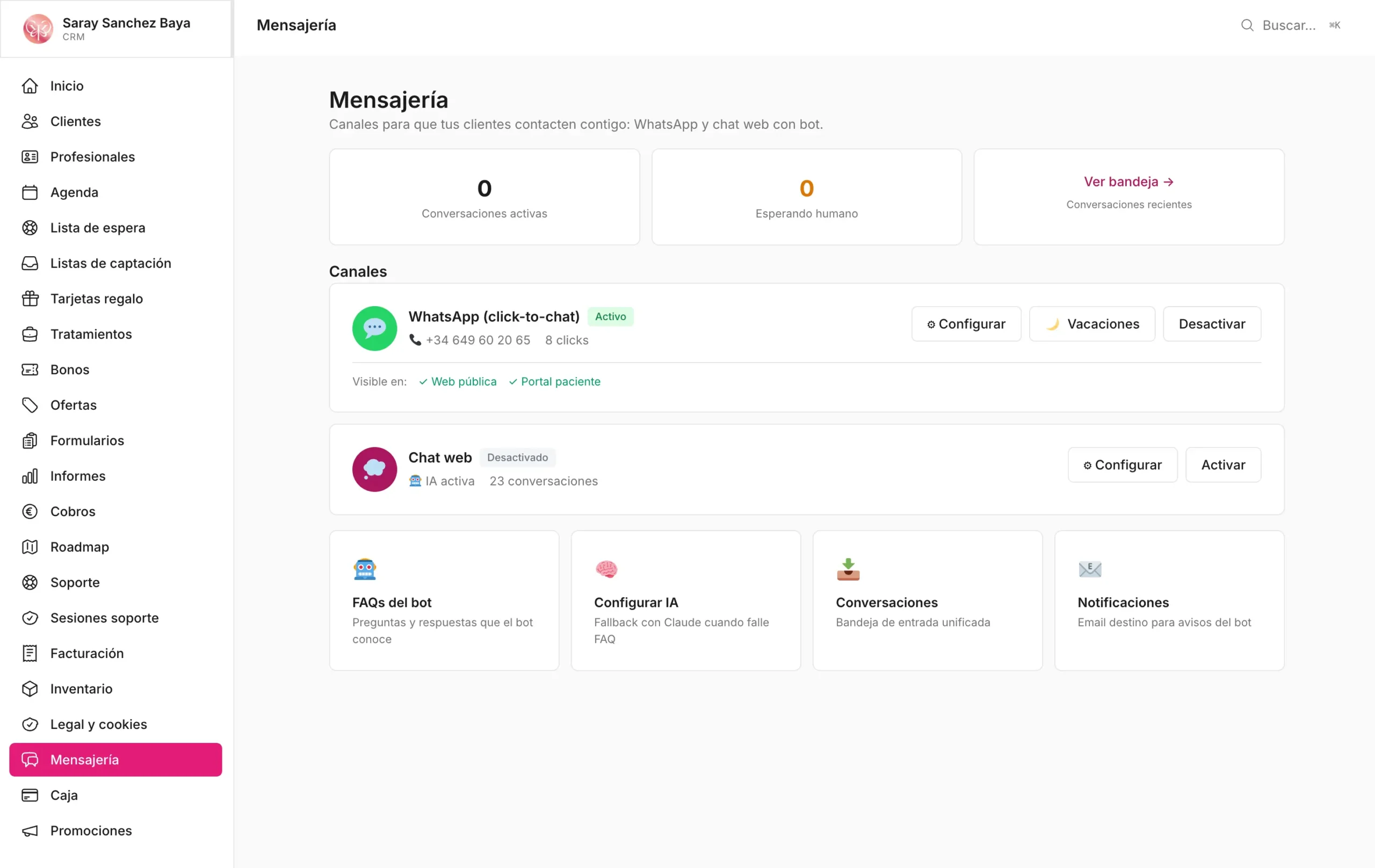 Conversación de WhatsApp en móvil