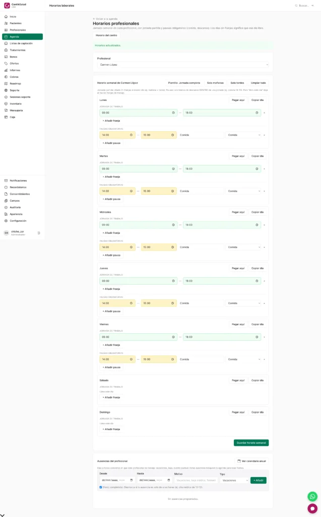 Abrir un sábado suelto: el caso que ningún horario semanal contempla