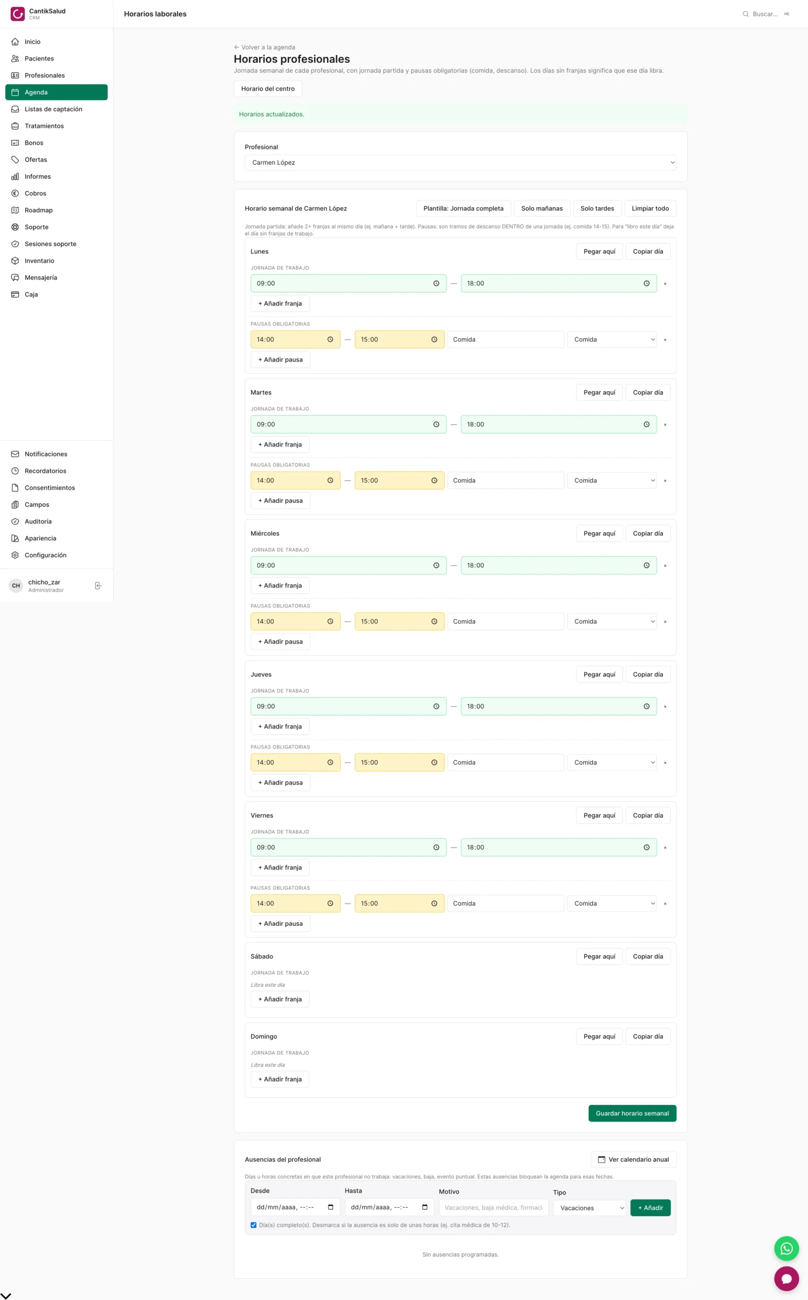 Abrir un sábado suelto: el caso que ningún horario semanal contempla