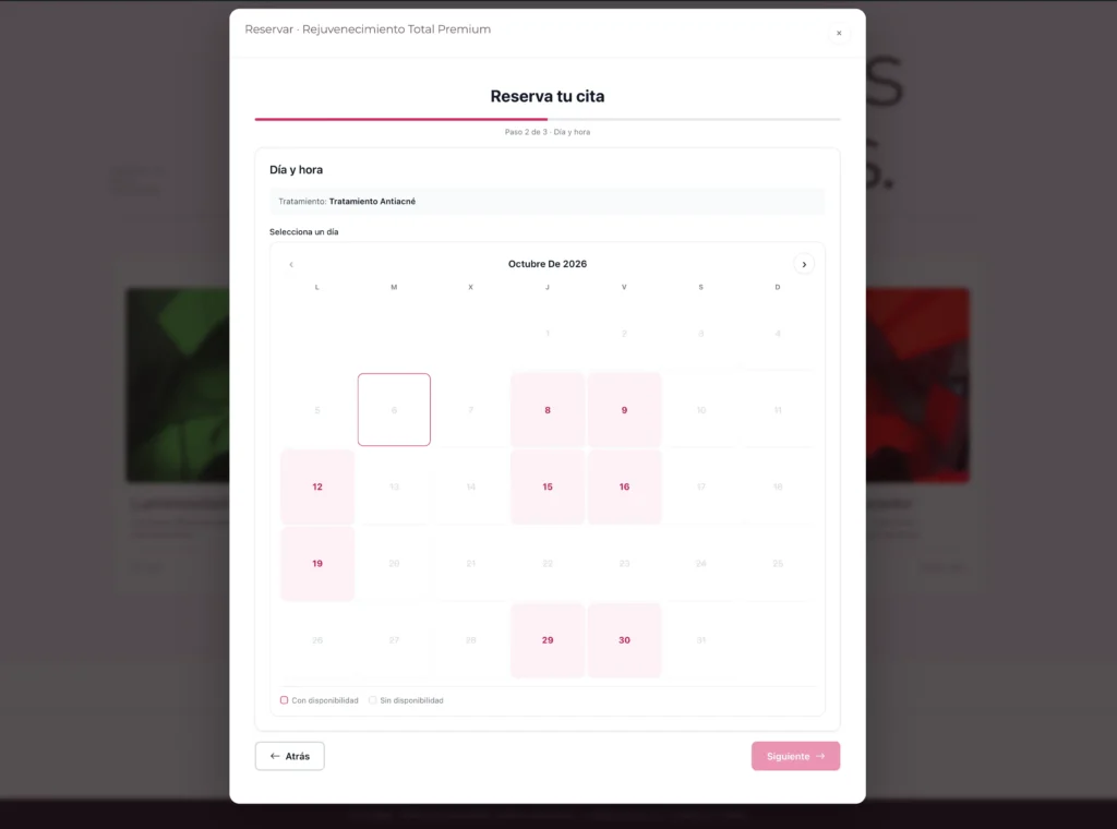 Mostrar disponibilidad real en tu web sin abrir la agenda